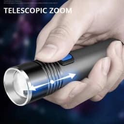 USB Rechargeable Zoomable UV Flashlight,395nm Blacklight Torch, Handheld Ultraviolet Light for Pet Urine Detector Resin Curing