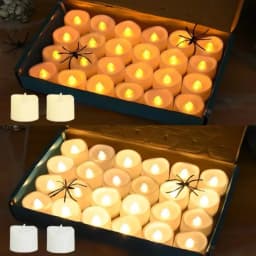 1-24Pcs Mini Flameless LED Tealight Candles 2Styles Simulated Flickering Electric Candle Wedding Christmas Halloween Party Decor