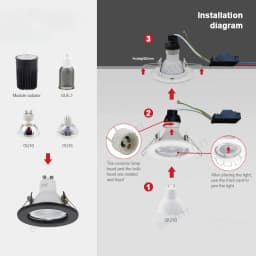 6pcs Recessed Downlight Frame LED Ceiling Fixtures Downlight GU10 MR16 Ceiling Spot Lights Fitting Fixture