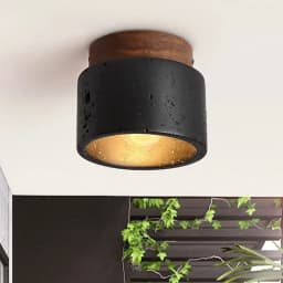 Wabi-sabi Ceiling Lamp Black Cave Stone Porch Balcony Light Northern Europe Ceiling Chandelier for Home Corridor Decoration
