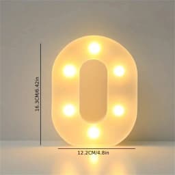 1PC 16cm LED Letter Light, Luminous Letter and Number Night Light, Suitable for Home, Bar, Wedding, Birthday Party Decoration