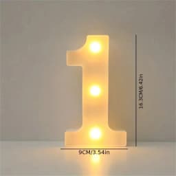 1PC 16cm LED Letter Light, Luminous Letter and Number Night Light, Suitable for Home, Bar, Wedding, Birthday Party Decoration
