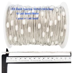 5V WS2812 WS2811 Programmable LED Strip – RGBIC Dream Color Individually Addressable Fairy Lights, 3-Wire Cable, Pixel Lighting