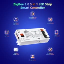DOMRAEM 20A ZIGBEE3.0 LED Strip Controller DIMMER RGB RGBWCCT 5 in 1 Compatible with HU*E SmartThings Echo plus (No Tuya) Alexa