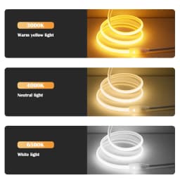 220V COB LED Strip Lights 288LEDs/m Waterproof LED Strip with Dimmer/Switch and Plug 0.5m 5m 10m 20m 35m Flexible Tape for Home