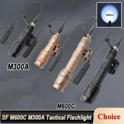 M300A M600C Tactical LED Flashlight Weapon Scout Light Fit 20mm Picatinny Rail Hunting Airsoft Accessory for Outdoor Hunting