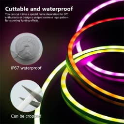 TUYA Neon LED Strip Lights 12-24V 84LEDs/M WIFI Neon Rope Light with Music Sync RGBIC Dreamcolor Chasing Strip Tape for Room