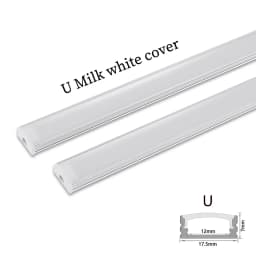 LED Strip Aluminum Profile 50CM Recessed Surface Mounted Aluminium Channel with Diffuser PC Cover for 8mm 10mm Linear Lighting