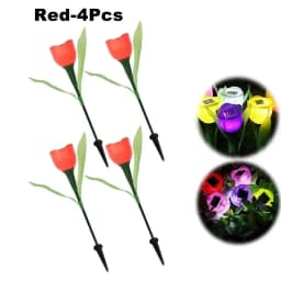 Solar Tulip Flower Lights Outdoor LED Waterproof Garden Stake Lawn Decor Yard Party Decoration Warm White Solar Outdoor Light