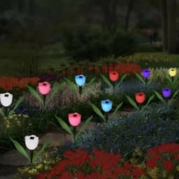 Solar Tulip Flower Lights Outdoor LED Waterproof Garden Stake Lawn Decor Yard Party Decoration Warm White Solar Outdoor Light