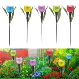 Solar Tulip Flower Lights Outdoor LED Waterproof Garden Stake Lawn Decor Yard Party Decoration Warm White Solar Outdoor Light