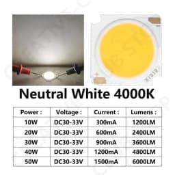 10pcs 1919 10W 20W 30W 40W LED COB Chip Light-emitting Diode Imported Bridgelux Crystal Chip DC30-33V DIY Downlight Panel Light