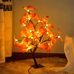 24 LED Maple Leaf Fairy Light Flower Tree Table Lamp Rose Night Light USB Operated Gifts for Wedding Party Hallowmas Decoration