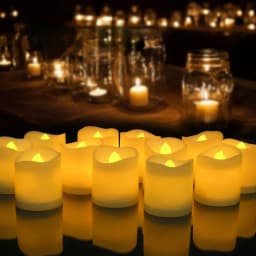 12/24Pcs Flameless LED Tea Lights Candles 100+ Hours Battery-Powered Tealight Candle for Party Wedding Birthday Home Decoration