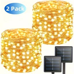 2PCS 32M Solar LED Outdoor Light Festoon Waterproof Garden Fairy String Lamp Christmas Garland Yard Decor