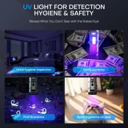 1100LM Super Bright Tactical Flashlight Dual Switch Control EDC Rechargeable Waterproof Emergency Lamp9 Lighting Modes UV Light