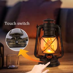 USB Rechargeable Led Camping Portable Flame Retro Lantern, 3 Lighting Modes, Suitable for Outdoor Tabletop Camping Tent Lighting.