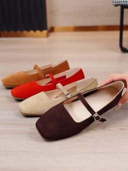 AIYUQI Mary Jane Shoes Women Flat 2026 Spring Shoes Female Genuine Leather Square Head Non-slip Large Size Ballet Shoes Women
