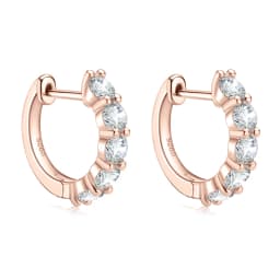 IOGOU 3.5mm D Color Moissanite Hoops Earring 100% Real 925 Silver Rose Gold Plated Huggie Earring For Women Girl Fine Jewelry