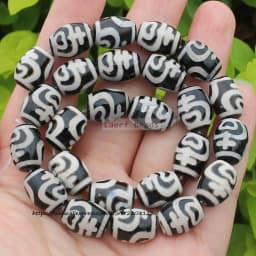 Natural Agate ,10x14mm Green Ancient Tibet Dzi beads 8pcs , For DIY Jewelry making !