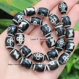 Natural Agate ,10x14mm Green Ancient Tibet Dzi beads 8pcs , For DIY Jewelry making !