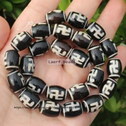 Natural Agate ,10x14mm Green Ancient Tibet Dzi beads 8pcs , For DIY Jewelry making !