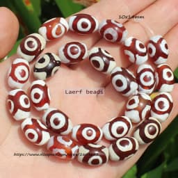 Natural Agate ,10x14mm Green Ancient Tibet Dzi beads 8pcs , For DIY Jewelry making !