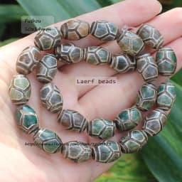 Natural Agate ,10x14mm Green Ancient Tibet Dzi beads 8pcs , For DIY Jewelry making !