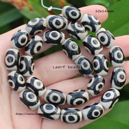 Natural Agate ,10x14mm Green Ancient Tibet Dzi beads 8pcs , For DIY Jewelry making !