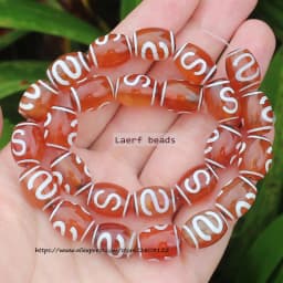 Natural Agate ,10x14mm Green Ancient Tibet Dzi beads 8pcs , For DIY Jewelry making !