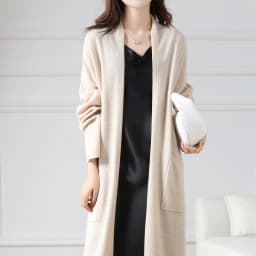 Hot Sale Autumn Winter New 100% Wool Cardigan Sweater Women's V-Neck Solid Fashion Long Female Loose Soft Knit Large Size Coat