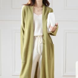 Hot Sale Autumn Winter New 100% Wool Cardigan Sweater Women's V-Neck Solid Fashion Long Female Loose Soft Knit Large Size Coat