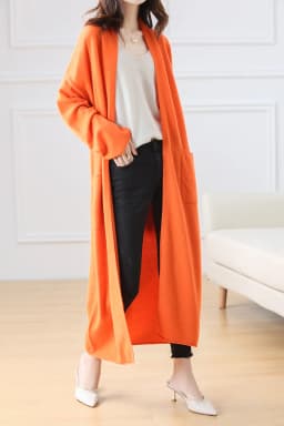 Hot Sale Autumn Winter New 100% Wool Cardigan Sweater Women's V-Neck Solid Fashion Long Female Loose Soft Knit Large Size Coat