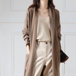Hot Sale Autumn Winter New 100% Wool Cardigan Sweater Women's V-Neck Solid Fashion Long Female Loose Soft Knit Large Size Coat