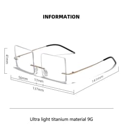 Special Glasses For Playing Billiards Men's Frameless High-Definition Eyeglasses Ultra Light Pure Titanium Prescription Eyewear
