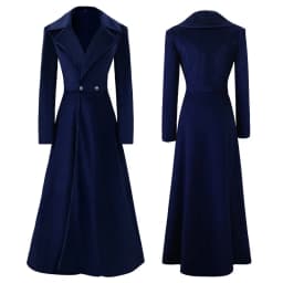 2026 Spring New Arrivals: Women's Red Long-Sleeve Trench Coat, Blue V-Neck Long Jacket, Black Vintage Overcoat.