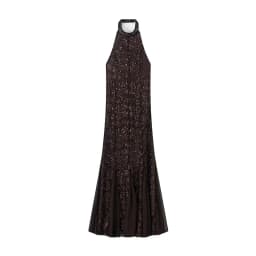 Nlzgmsj 2026 Spring Sexy sequin decoration Long Dresses for Women Backless Hanging neck collar Dress Elegant Evening Party Dress