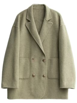 CHIC VEN Women Woolen Coats Loose Casual Oversize Double Breasted Double-sided Jacket Office Ladies Outerwear Autumn Winter 2026