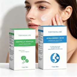 GPLab DIY Facial Repair Care Kit: Centella Asiatica Powder + Hyaluronic Acid Moisturizing Serum 1 Vial Box/Bag