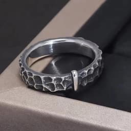 925 Sterling Silver Outlander Rings for Men Women Claire's Ring Retro Hammer Pattern Wedding Band Movie TV Show Jewelry Gift