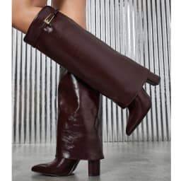 Eilyken Winter Street Fashion Belt Buckle Women Knee High Boots Pointed Toe Square Heels Ladies Shoes Long Botas Mujer