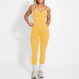 Women's Yoga Set Bum Balance Fitted Halter Tops & Shaping Pants 2pcs Yoga Sportwear Workout Gym Clothing High Waist Leggings Set