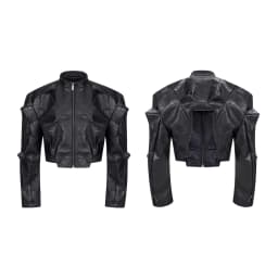 Mauroicardi Spring Autumn Cool Handsome Short Deconstruction Pu Leather Jacket Men Luxury Designer Punk Style Clothes Streetwear