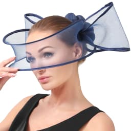 New Navy Fascinator Wedding Pillbox Hat Women Elegant Fascinator Hats Hair Clip Church Ladies Party Headpiece Fashion Headwear