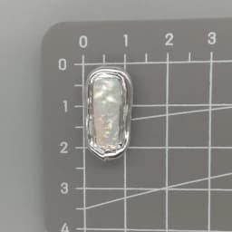 Wholesale 10 pcs White Rectangle Pearl Beads White Gold Plated Edge Beads