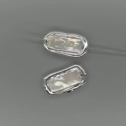 Wholesale 10 pcs White Rectangle Pearl Beads White Gold Plated Edge Beads