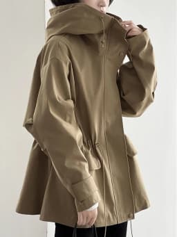 Cotton Khaki Hooded Trench Coat Women's Autumn And Winter New Short Coat Retro Casual Loose Top