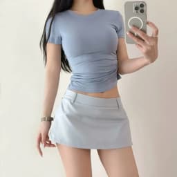 Women's Side Zippers Detail Skort Tailored Mini Skirt With Belt Loops
