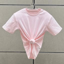 Women's t-shirt 2025 summer New elastic knitted short sleeved top 3D flower decorated round neck pullover pure cotton crop top