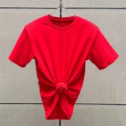Women's t-shirt 2025 summer New elastic knitted short sleeved top 3D flower decorated round neck pullover pure cotton crop top